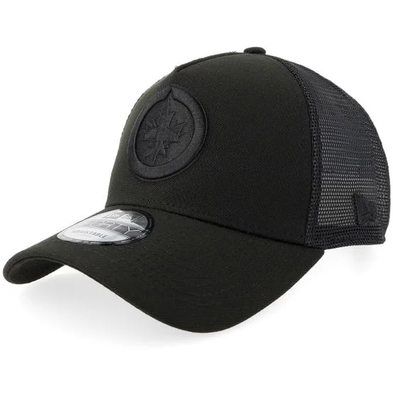 New Era - NHL Svart trucker Caps - Hatstore Exclusive x Winnipeg Jets 9FORTY Black A-frame Trucker @ Hatstore
