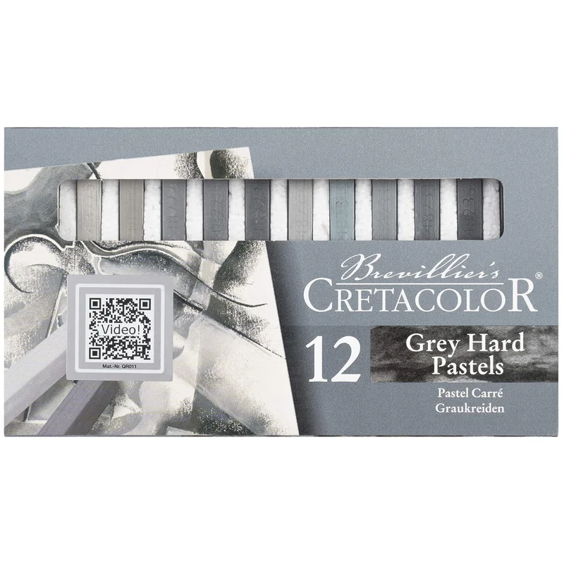 Cretacolor Pastellkritt Harde Gråtoner 12-sett