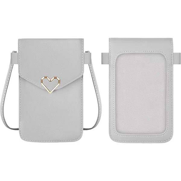 Women's Small Cell Phone Bag, PU Leather Women's Mini Crossbody Bag Touch Screen Cell Phone Purse with Adjustable Shoulder Strap, Women's Cell Phone