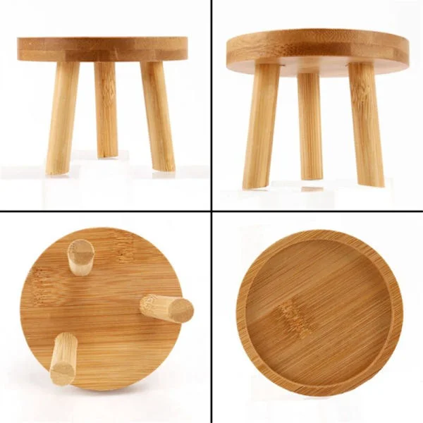 Wooden Plant Stand, Tall Stool, Balcony, Succulent, Round Flower Shelf for Indoor and Outdoor