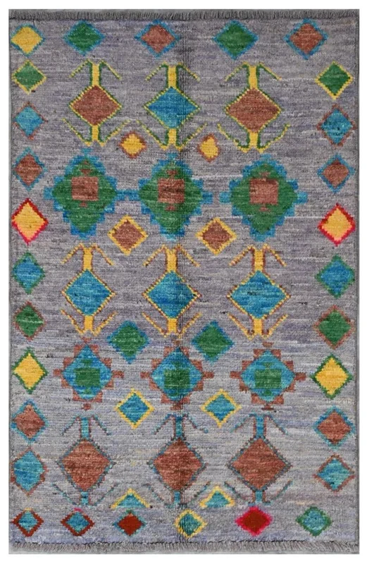 Tapis Berbère Colourful 73X115 Gris Foncé/Noir (Laine, )