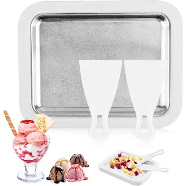 Direkt Ismaskine Isrulle Plade Rullet Ismaskine med 2 Spatler Rullet Isplade til At Lave Is Gelato Frugt Milkshake