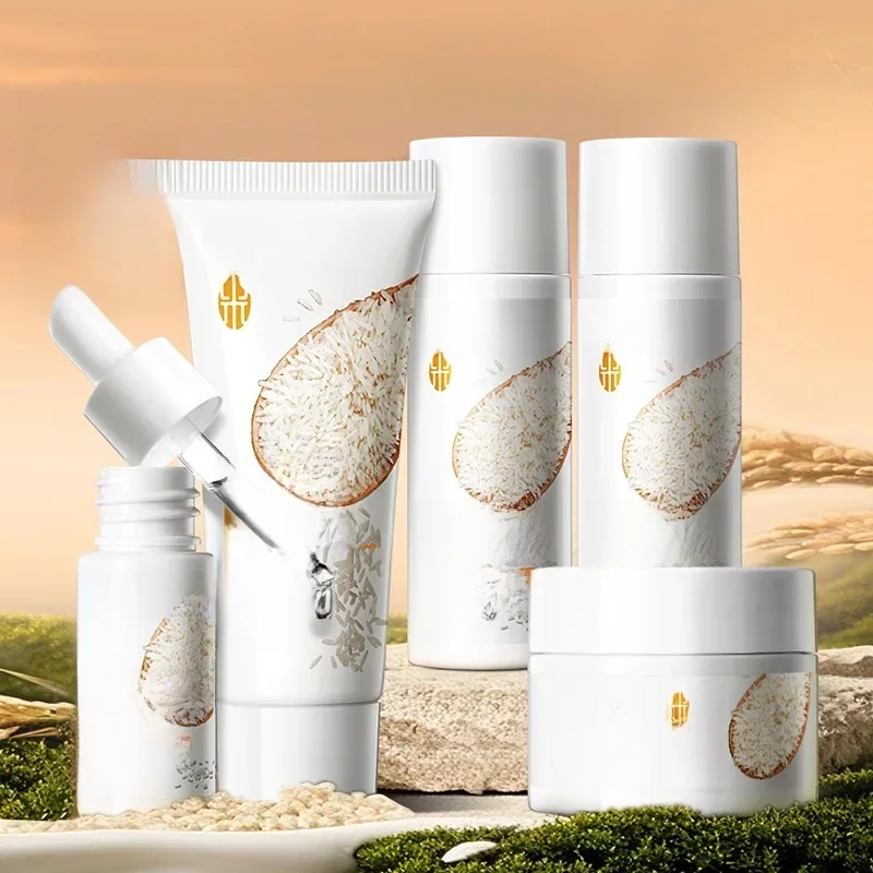 AliExpress - Rice Puree Skin Care Set & Soap Whitening Brighten Hydrating Moisturize Facial Cleanser+Toner+Essence+Lotion+Creme Skin Care