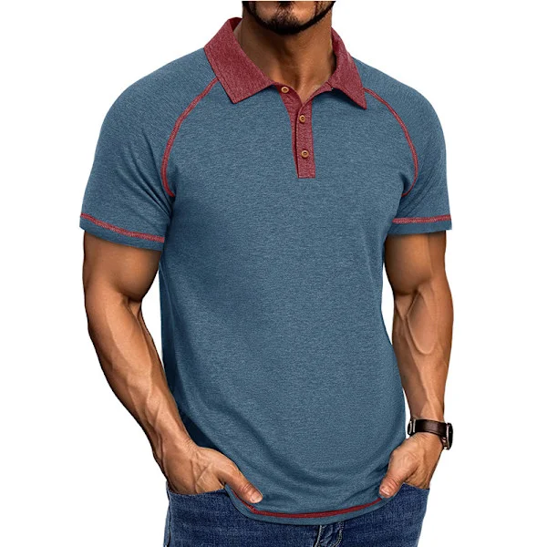 Polo skjorter for menn, kort ermet, avslappet strikket polo skjorte, vintage golf t-skjorter