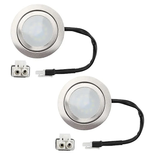 12V DC 2W Kjøkkenvifte Lys med EL Socket Hann, 2-Pakning Hullskap Komfyr LED Lys Innfelt, Kjøkken Lyspære