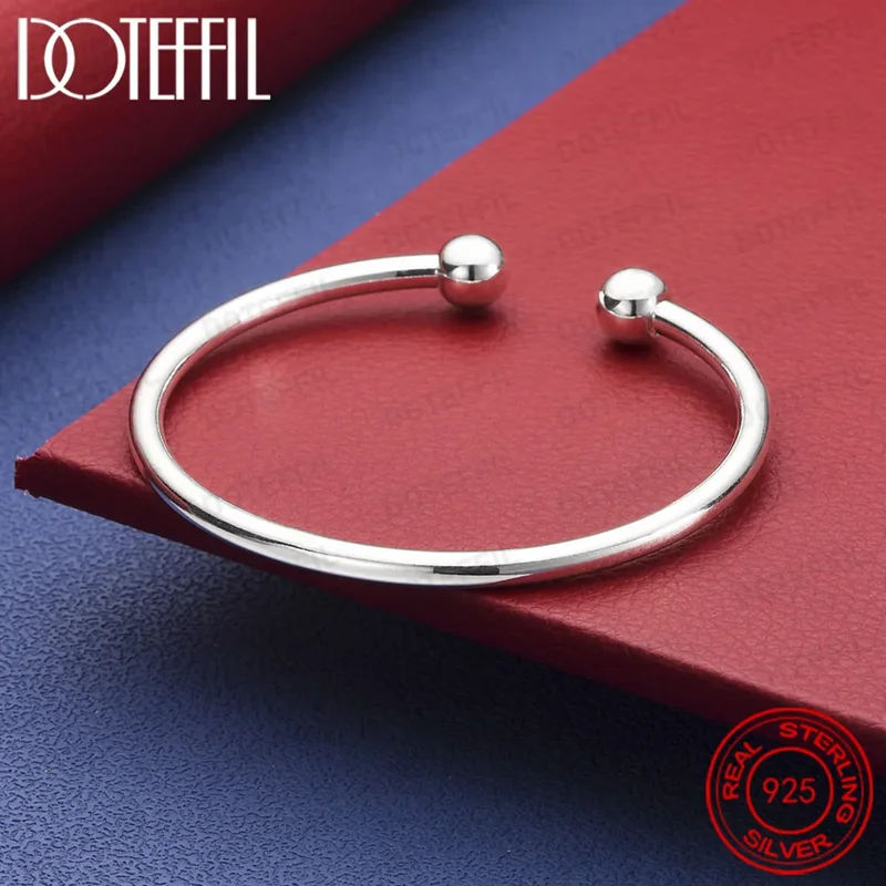AliExpress - Bracelet en argent Sterling 925 avec perles solides et lisses de 4mm, boutons de manchette pour femmes et hommes, bijoux de fête de 