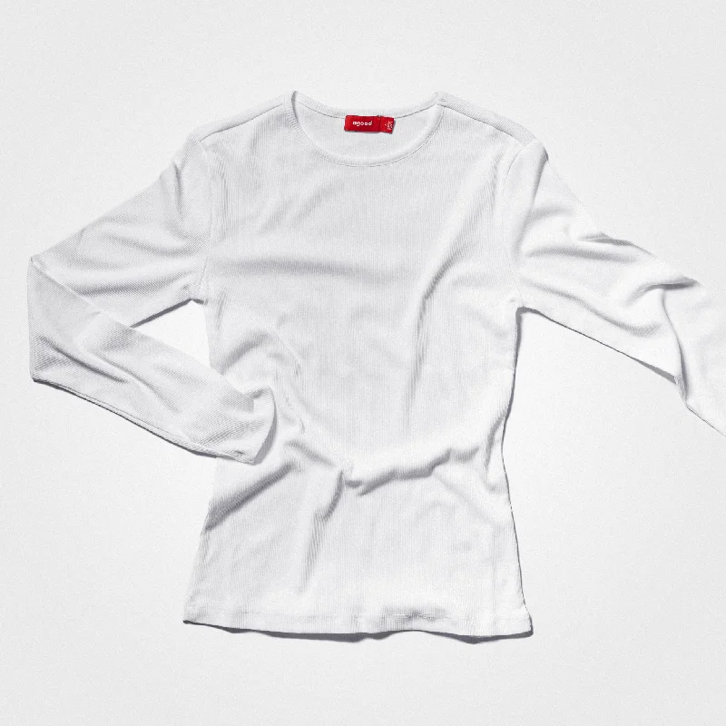 Women’s Recycled Cotton White Long Sleeve, 100% Circular, X-Small