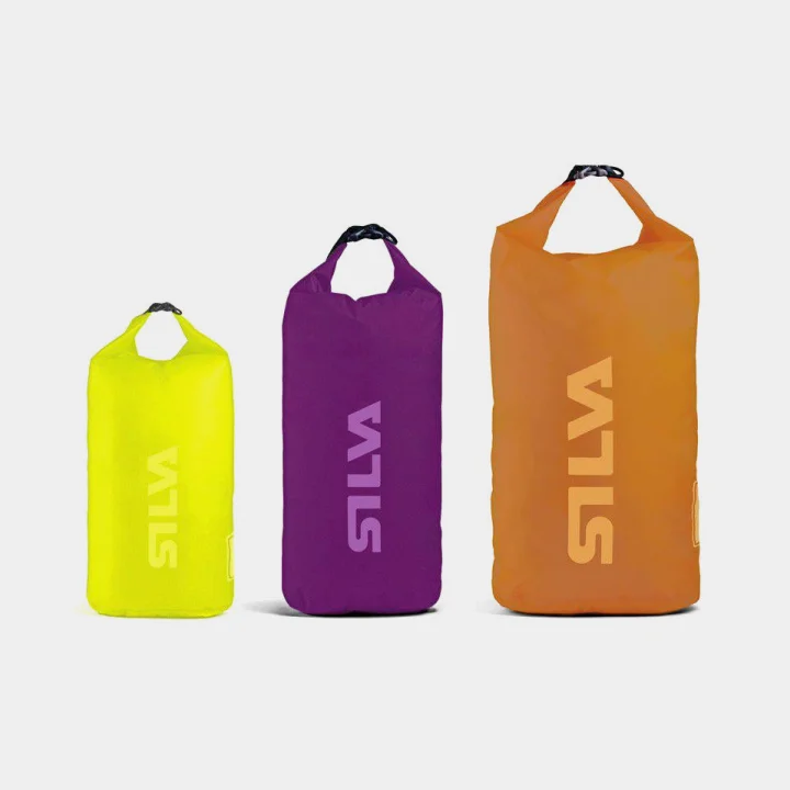 Drybag set / waterproof dry bags Silva Dry Bag, 70D, 3/6/12 liter, yellow/purple/orange, 3-pack