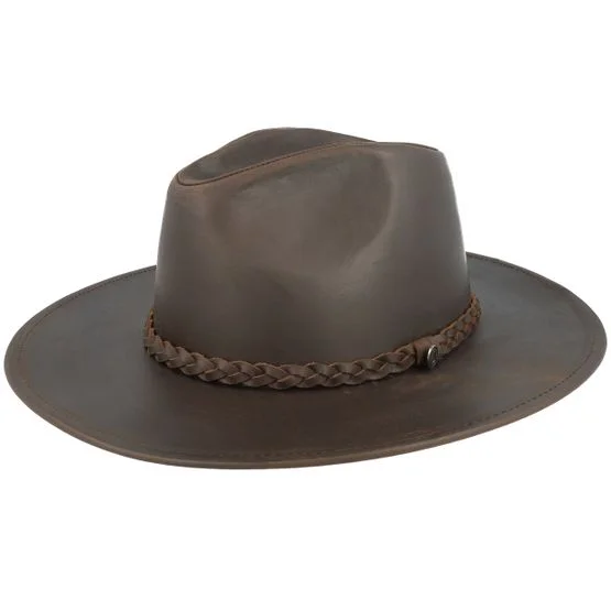 Jaxon & James - Marrone western Cappello - Buffalo Leather Cowboy Chocolate Western @ Hatstore