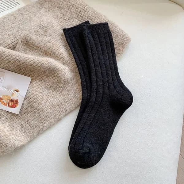 Lange Strømper Cashmere Uldstrømper SORT