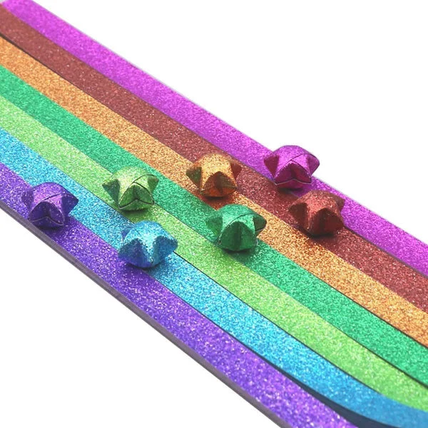 520 st Origami Star Paper Strips Lucky Star Paper Strips Rainbow Paper for Arts and Crafts