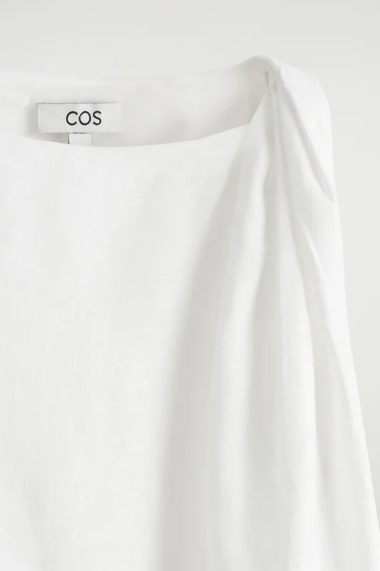 COS Twisted-Detail Linen Top in White - Women