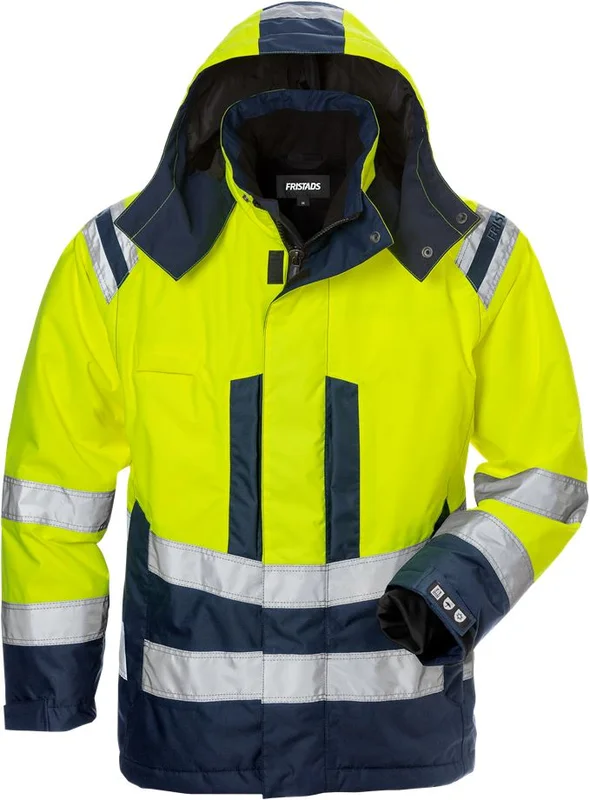 Arbetskläder Fristads Dam Varsel Airtech vinterjacka 4037 GTT klass 3, dam, Varsel Gul/Marinblå