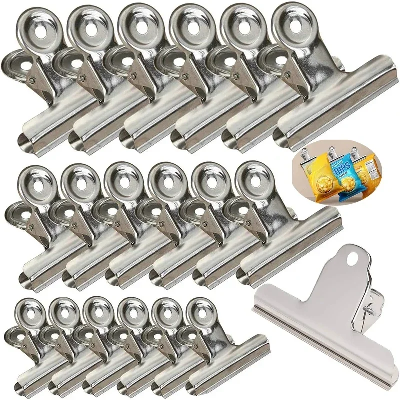 AliExpress - 6 Stuks Bulldog Clips Chip Clips Voedsel Clip Multifunctionele Metalen Scharnier Klem Bindmiddel Paperclips Voor Voedsel Zak Keuken 