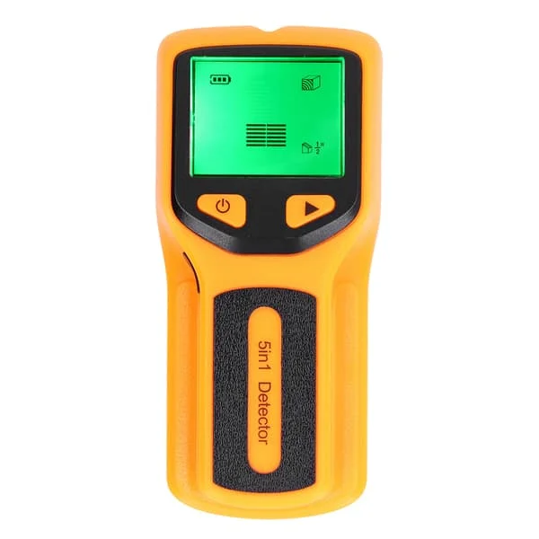 5 i 1 Stud Finder Wall Scanner med HD LCD-skärm för trä och AC-tråd - Gul