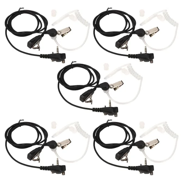 Akustisk Tub Hörlur Transparent Strålningsreducering Portabel Luft Akustisk Tub Headset för Motorola Walkie Talkie 5 st