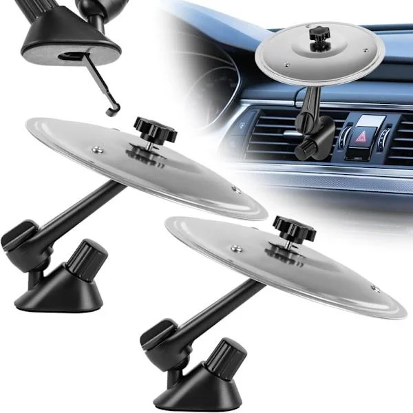 Car Drum & Car Cymbal – Air Vent Mount, 1/2-pack Gold/Silver, Fun Car Accessory Silver 2 pcs