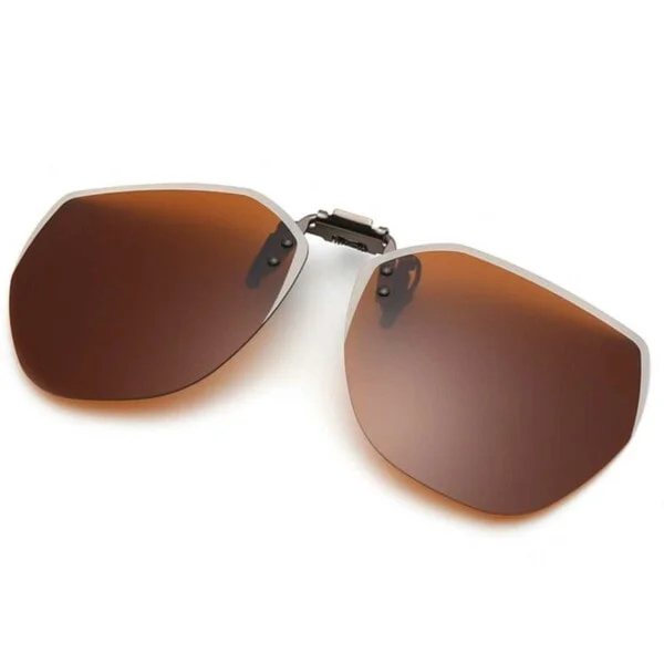 Metal Clip-on Sunglasses for Glasses - Brown