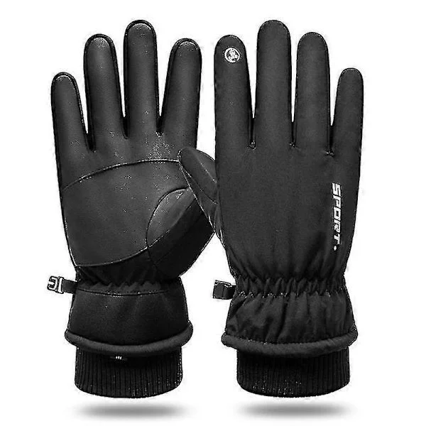Ski Gloves - Waterproof Breathable Snowboard Gloves, Warm Winter Gloves, Suitable for Both Men & Women -Sy BLACK M