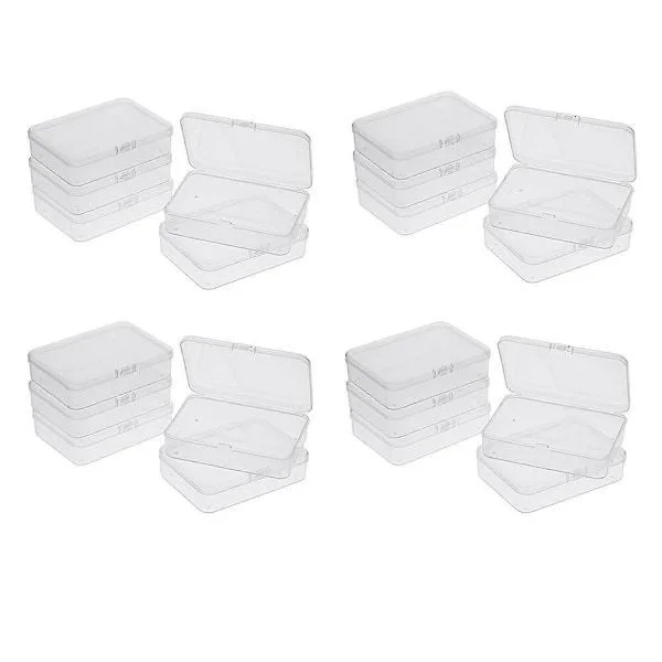 20 stk Mini Oppbevaringsbokser i Plast med Lokk for Innsamling av Små Gjenstander, Perler, Smykker, Kort