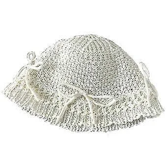 Stickad bucket hat för kvinnor, strandutflykter, stråvävd bucket hat, rosettdekaler, floppy hat för vuxna, sommar, vit
