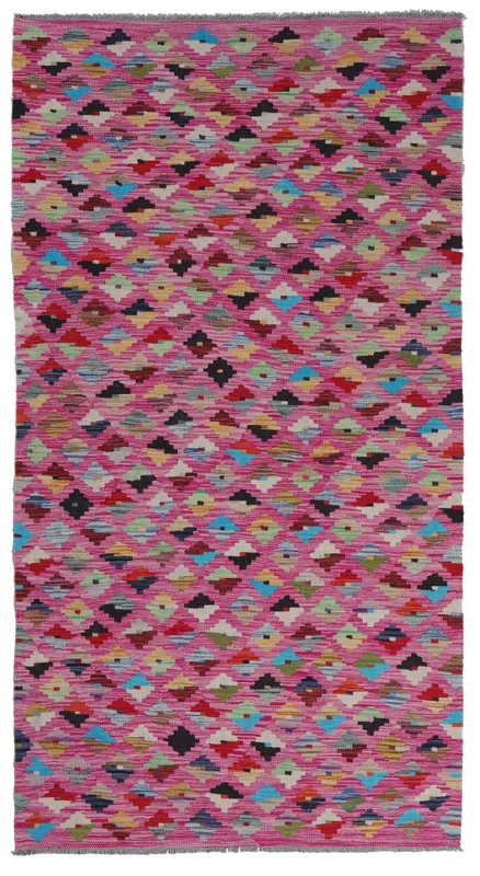 Kilim Afghan Old Style Rug Oriental Dark Red/Dark Pink (Wool, )