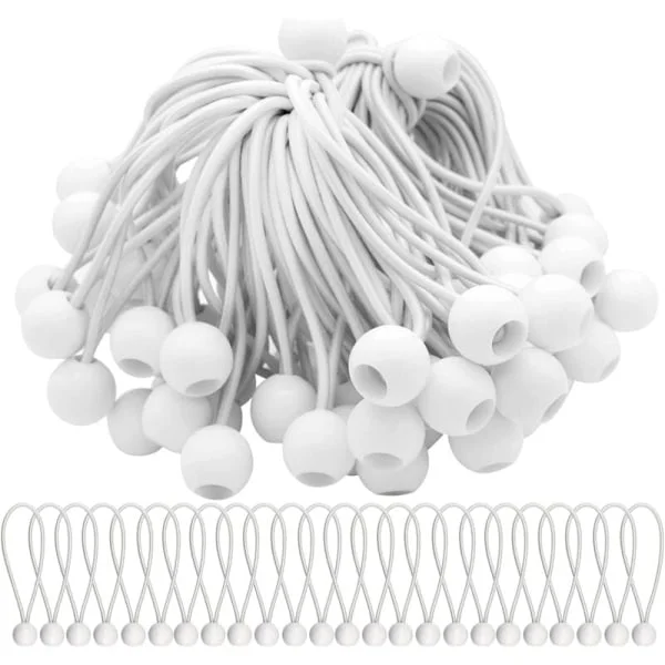 50 Elastiska Boll Bungee Snören för Festtält, Presenningar, Flaggor och Banners