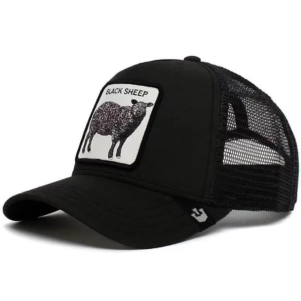 Animal Shape Embroidery Baseball Cap Fashion Personality Hip Hop Hat Unisex Trend Hat - Black Sheep