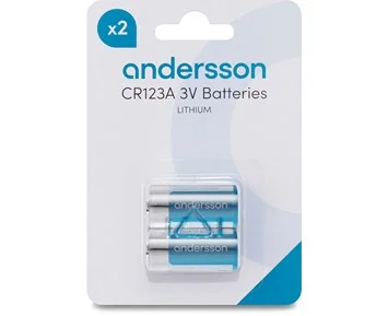 Andersson-CR123A Lithium 2-pcs-2 stk. CR123A Lithium-batterier-Power-Litiumbatterier