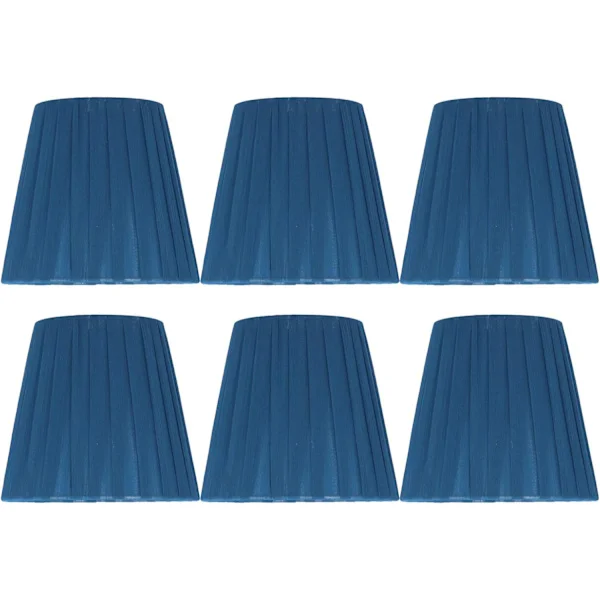6-pack Small Fabric Lampshades, Bedside Lamp Shade, Chandelier (Dark Blue)-tfrf