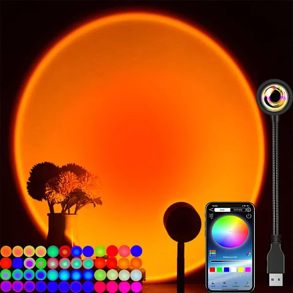 Smart APP Färg Solnedgång Lampa Led Projektor Heminredning Fotog