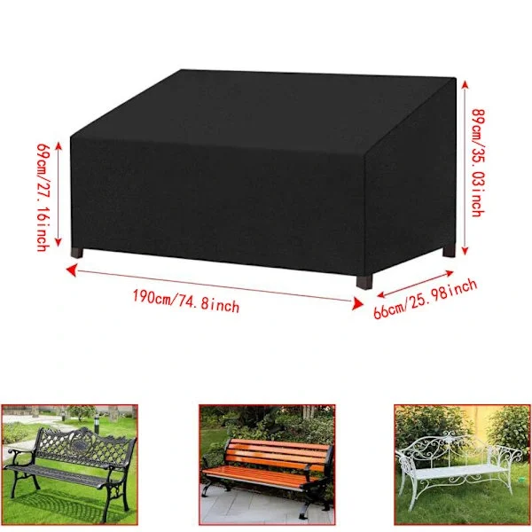 /EA/190x66x89/69cm Beskyttende Betræk til 3-Personers Udendørs Sofa Beskyttelse