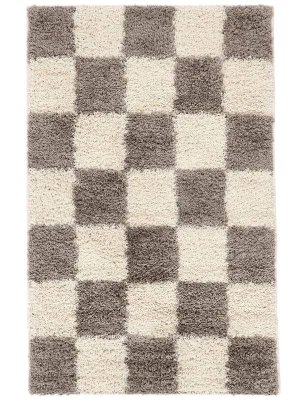 Chessie 100X160 Liten Greige/Off White Rutig Matta