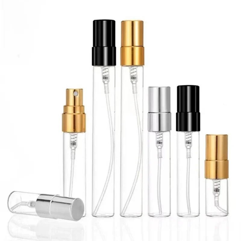 AliExpress - 30/50 stücke 100 stücke 2 ml/3 ml/5 ml/10 ml Glas Nachfüllbare Parfüm Flasche leere Spray Flasche Zerstäuber Parfüm Flaschen Metall spray