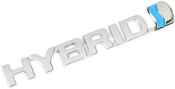 Hybrid Emblem for Toyota Emblem 3D Logo Bilskilt for Prius RAV4 Yaris - Krom & Lyseblå