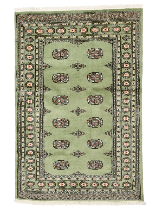 Pakistan Bokhara 2Ply Rug Oriental Green/Dark Green (Wool, )