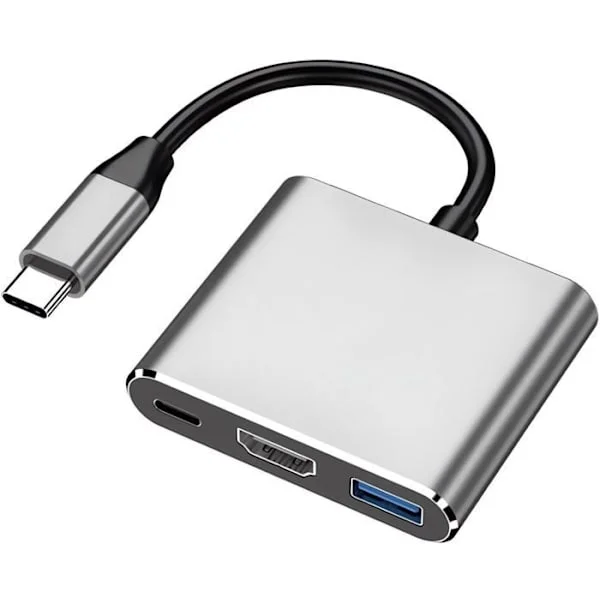 USB C till HDMI Multiport Adapter, USB Type-C till 4K HDMI / USB 3.0 & USB-C PD Snabbladdningsport, Digital AV-adapter