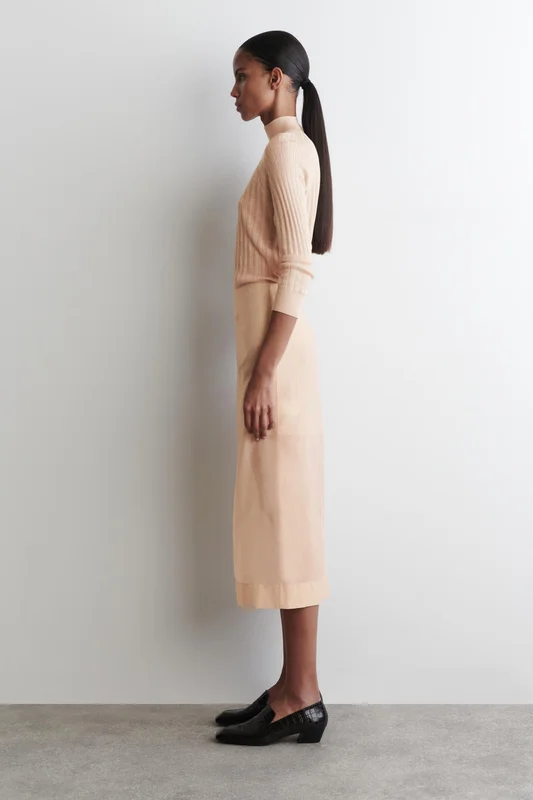 COS Women's Gonna A Colonna Trasparente in Beige