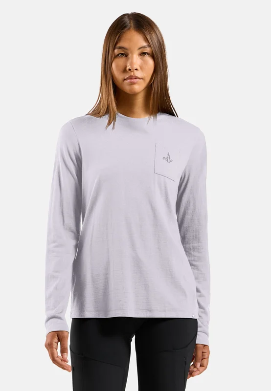 Odlo Merino 200 Pocket Langarm-Shirt für Damen, M, lila