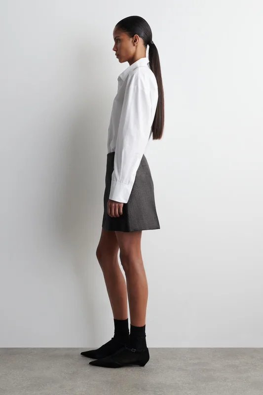 COS Women's Falda Corta Texturizada in Gris