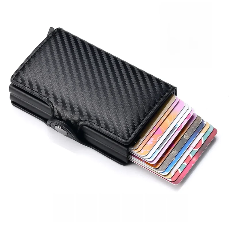 AliExpress - Rfid Heren Kaartportefeuilles Koolstofvezel Slanke Mini Portemonnee 14-kaarthouders Kleine Geldzak Mannelijke Portemonnees