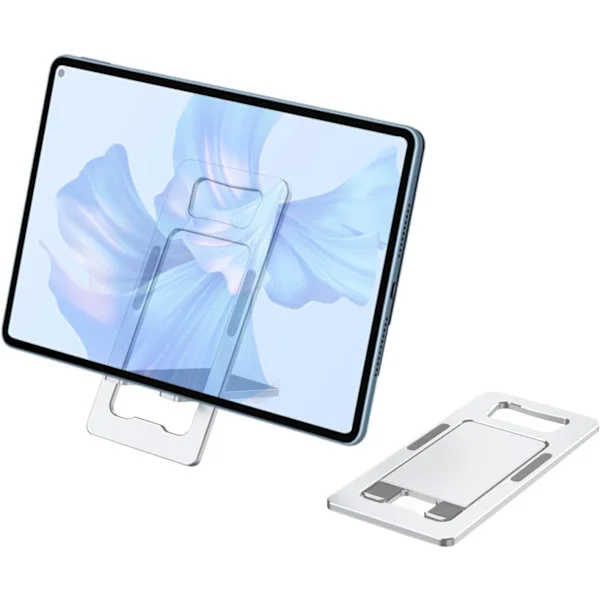 (Silver) 2 st Bärbar Telefonhållare för Skrivbord, Justerbart Mobiltelefonstativ, Vikbart Dator Kontorsskrivbordstillbehör för Researtiklar Kontor