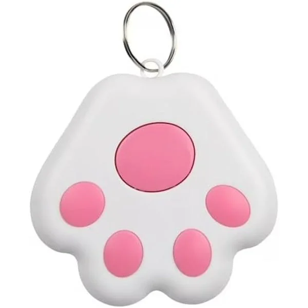 Hundhalsband GPS-spårare, tassavtrycksdesign, flerfärgad (rosa)