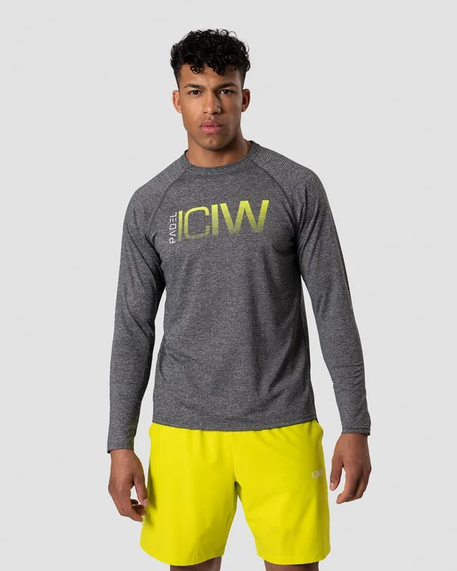 ICANIWILL - Smash Padel Mesh Longsleeve Grey Melange - Träningströja - Herr - Träningskläder från ICIW