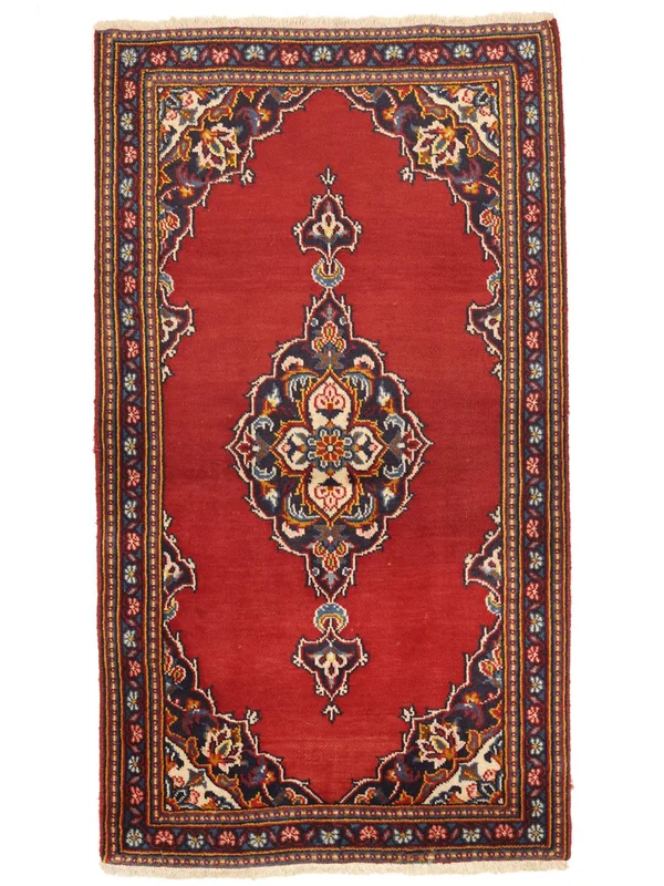Oriental Keshan Rug 67X119 Dark Red/Black Wool