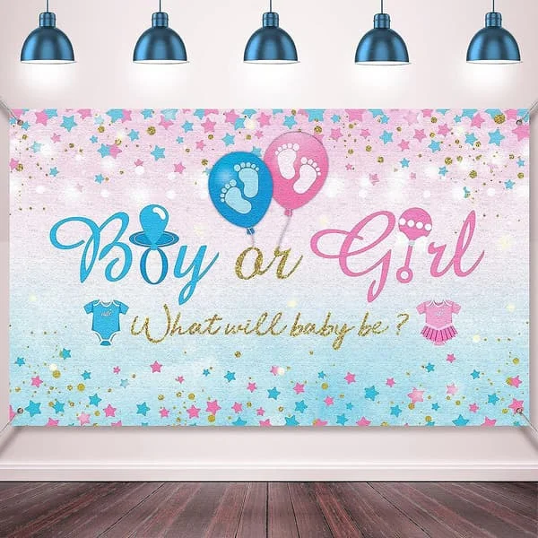 8*6 fot, Gender Reveal Party Supplies Gender Reveal Bakgrund Pojke Eller Flicka Bakgrund Blå Rosa Gender Party Reveal