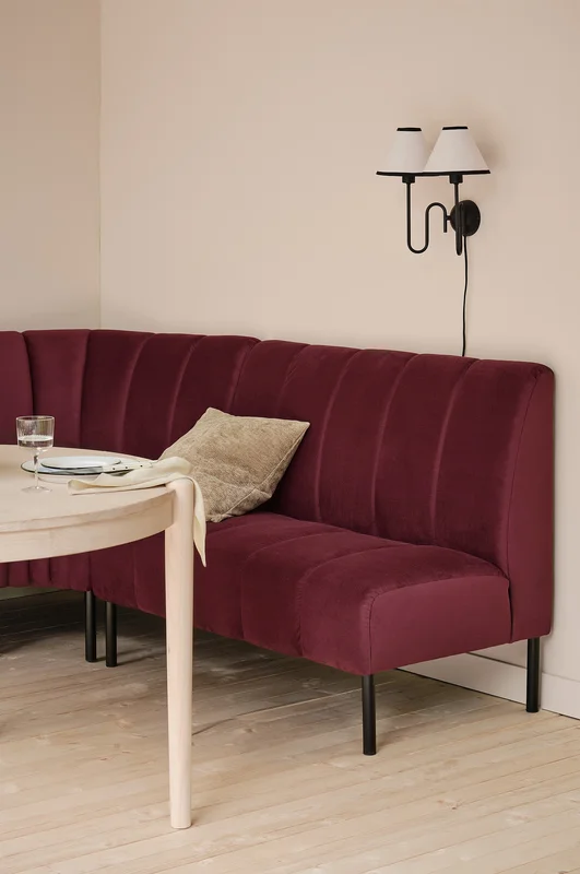 Jotex - Kökssoffa Modul 2-sits Stål - Sammet - Polyester Vinröd SANTOS - Köp Modulsoffor hos Jotex
