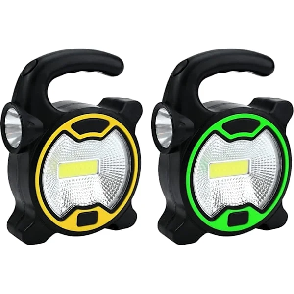2 stk campinglys batteridrevne teltlys utendørs campinglykt bærbar LED teltlykt lampe med 2 LED-lys vanntett