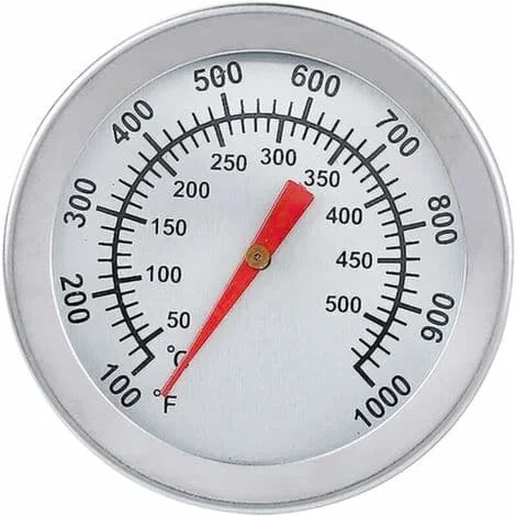 Stainless Steel Grill Thermometer - Range 50-500°C - Analog Display - For Pizza Ovens and Wood-Fired Ovens