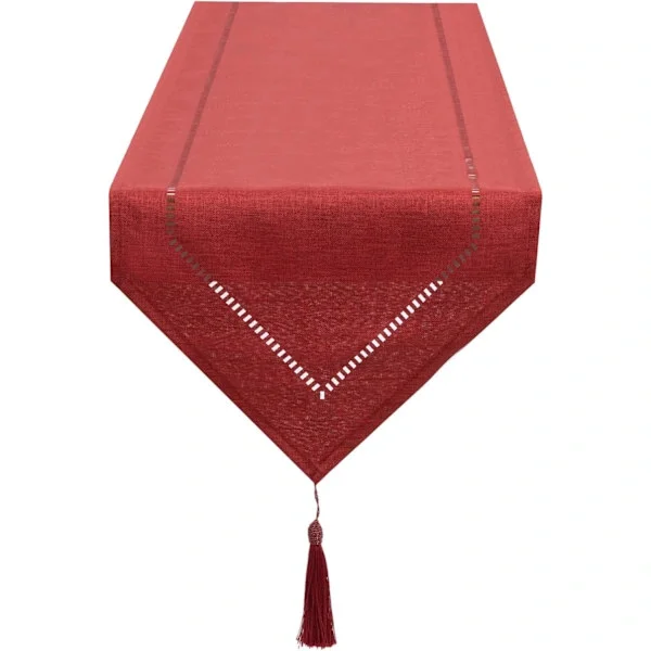 Röd linneduk 32 x 220 cm, högkvalitativ bordslöpare